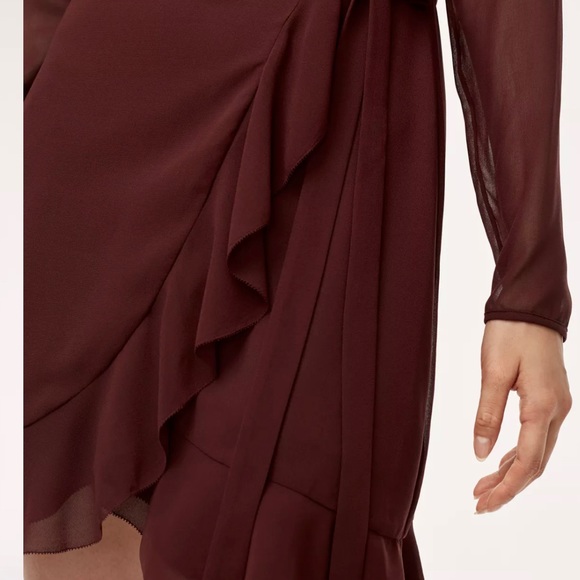 ARITZIA Wilfred Louise Longsleeve Dress, Red Rust, Size Small - Picture 7 of 7